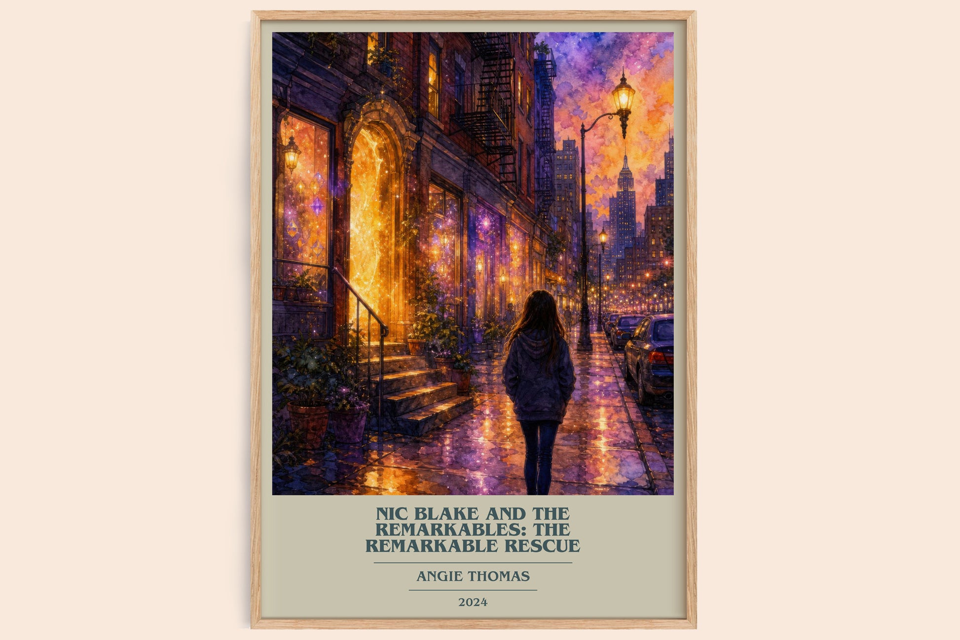 Nic Blake And The Remarkables: The Remarkable Rescue book cover book poster by Angie Thomas – framed literary art print