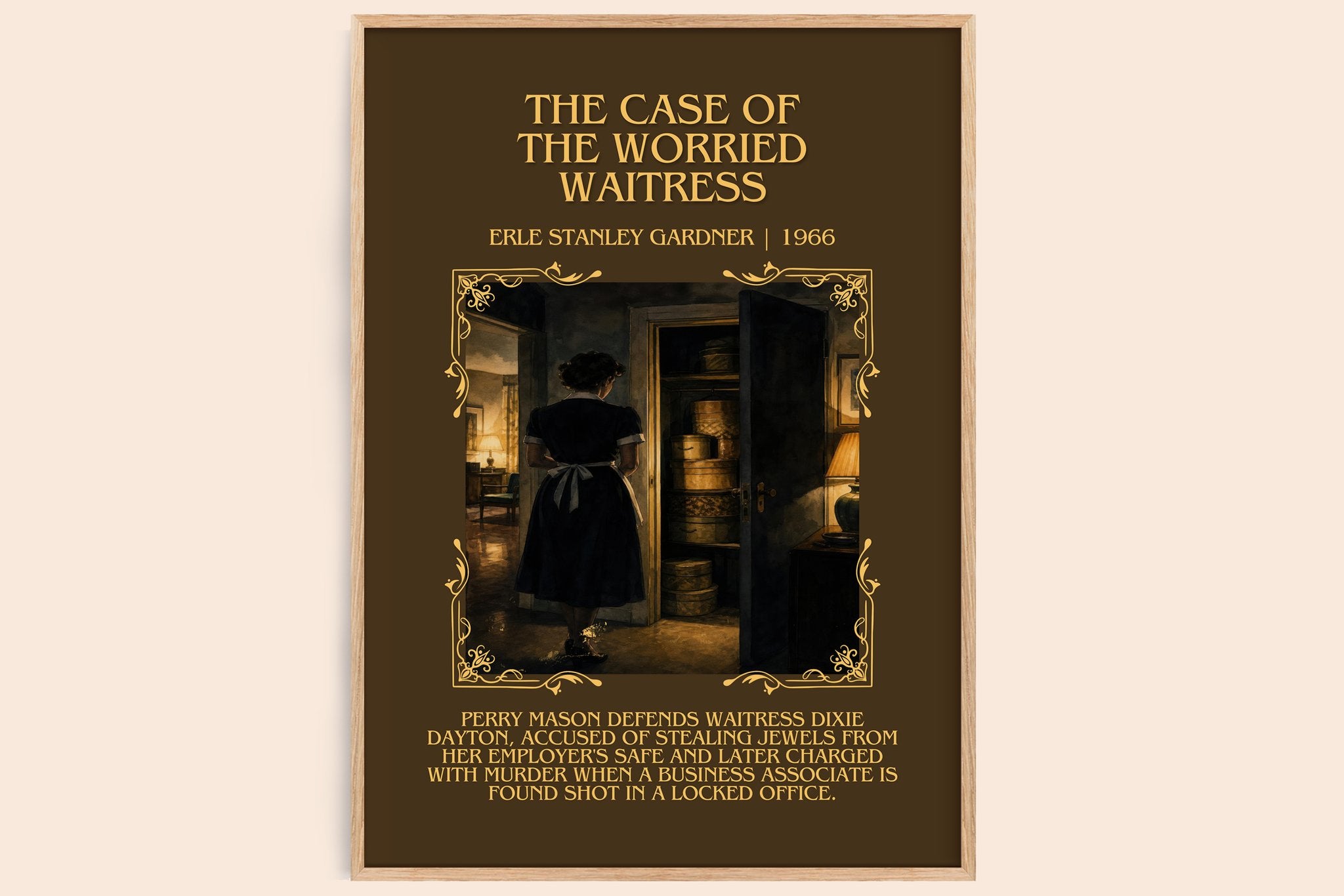 Case Of The Worried Waitress Minimalist Book Poster by E. Gardner