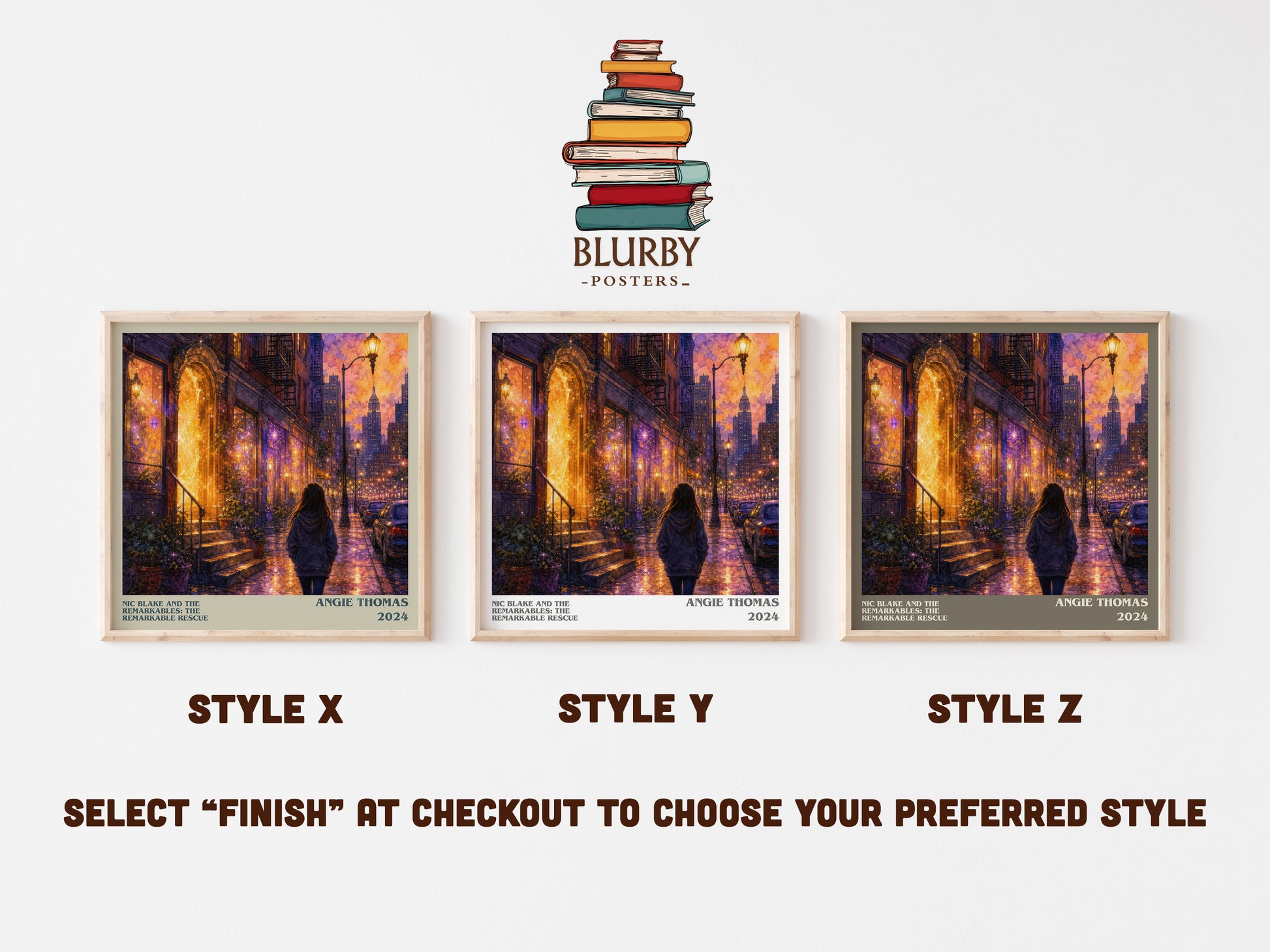 Nic Blake And The Remarkables: The Remarkable Rescue literary print in frame leaning in hallway – fantasy wall art