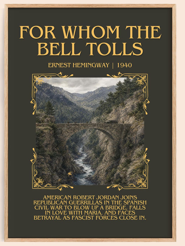 For Whom The Bell Tolls Minimalist Book Poster by Ernest Hemingway