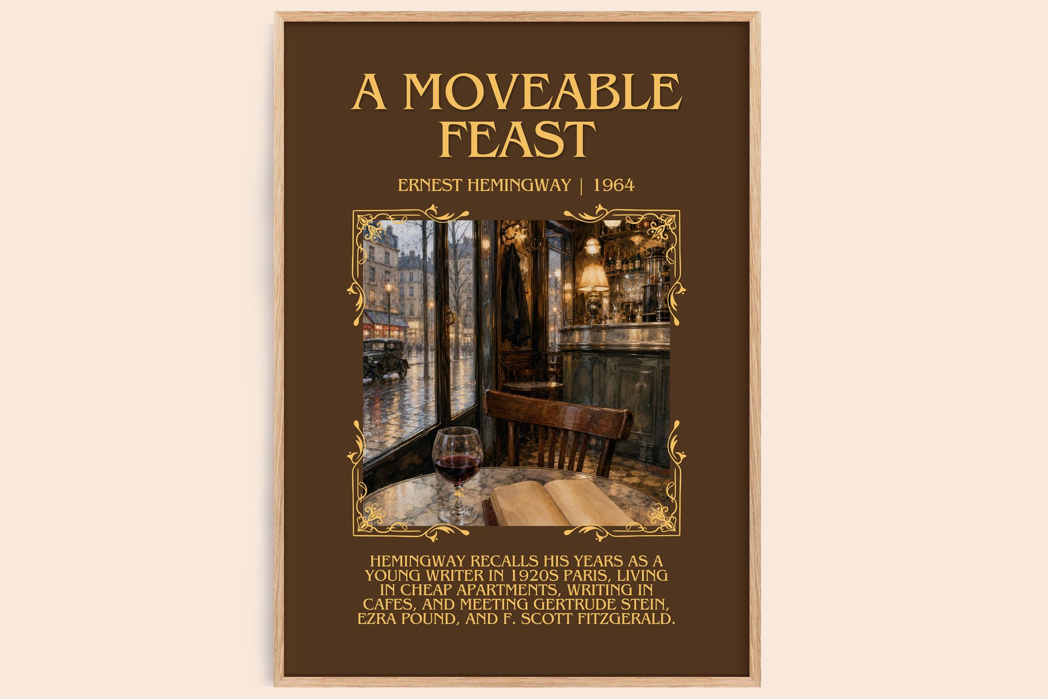 A Moveable Feast Minimalist Book Poster by Ernest Hemingway