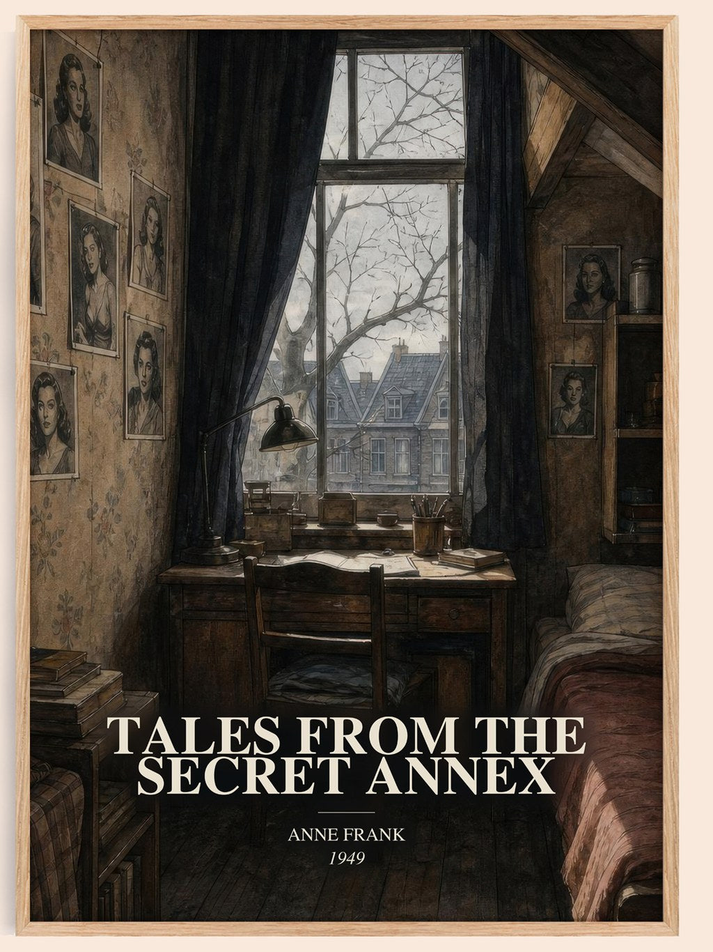 Tales From The Secret Annex watercolour book poster by Anne Frank – framed literary art print