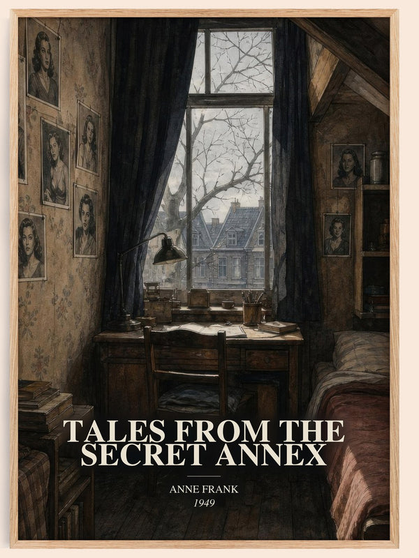 Tales From The Secret Annex watercolour book poster by Anne Frank – framed literary art print