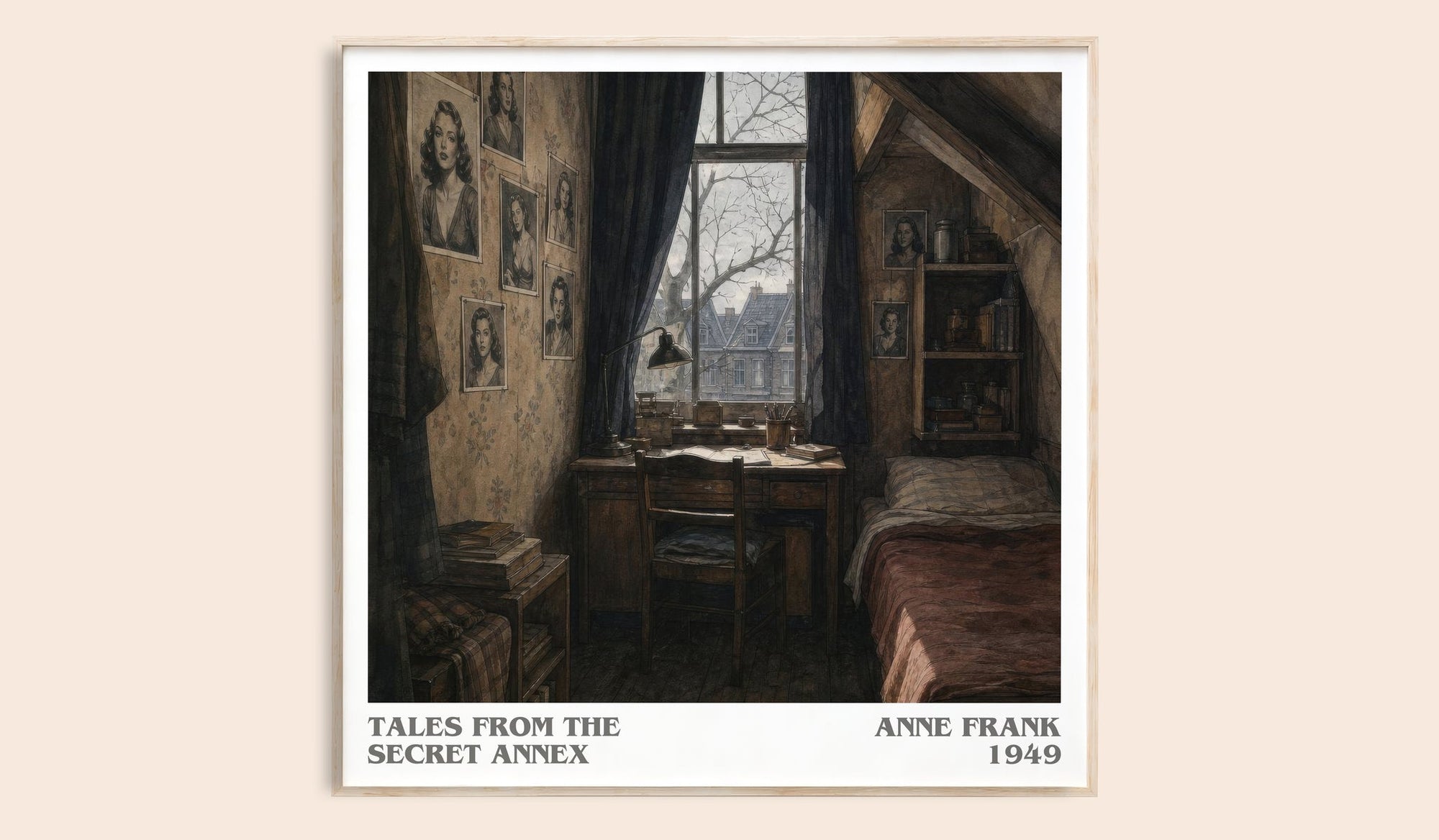 Tales From The Secret Annex literary book poster by Anne Frank – framed literary art print