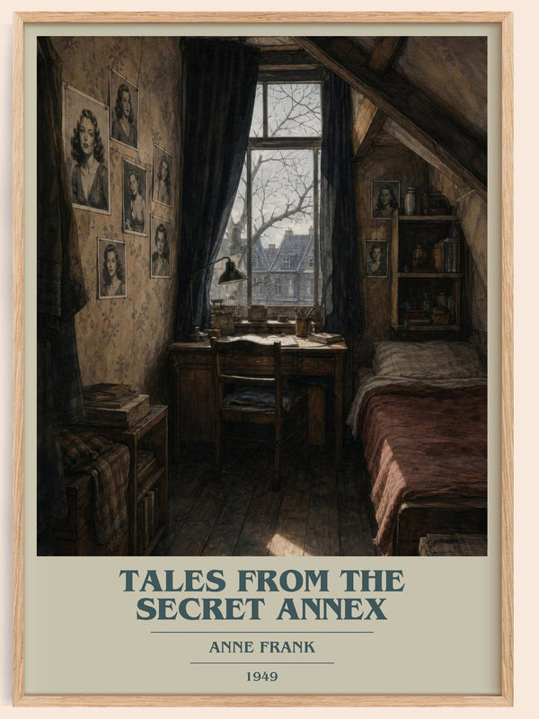 Tales From The Secret Annex book cover book poster by Anne Frank – framed literary art print