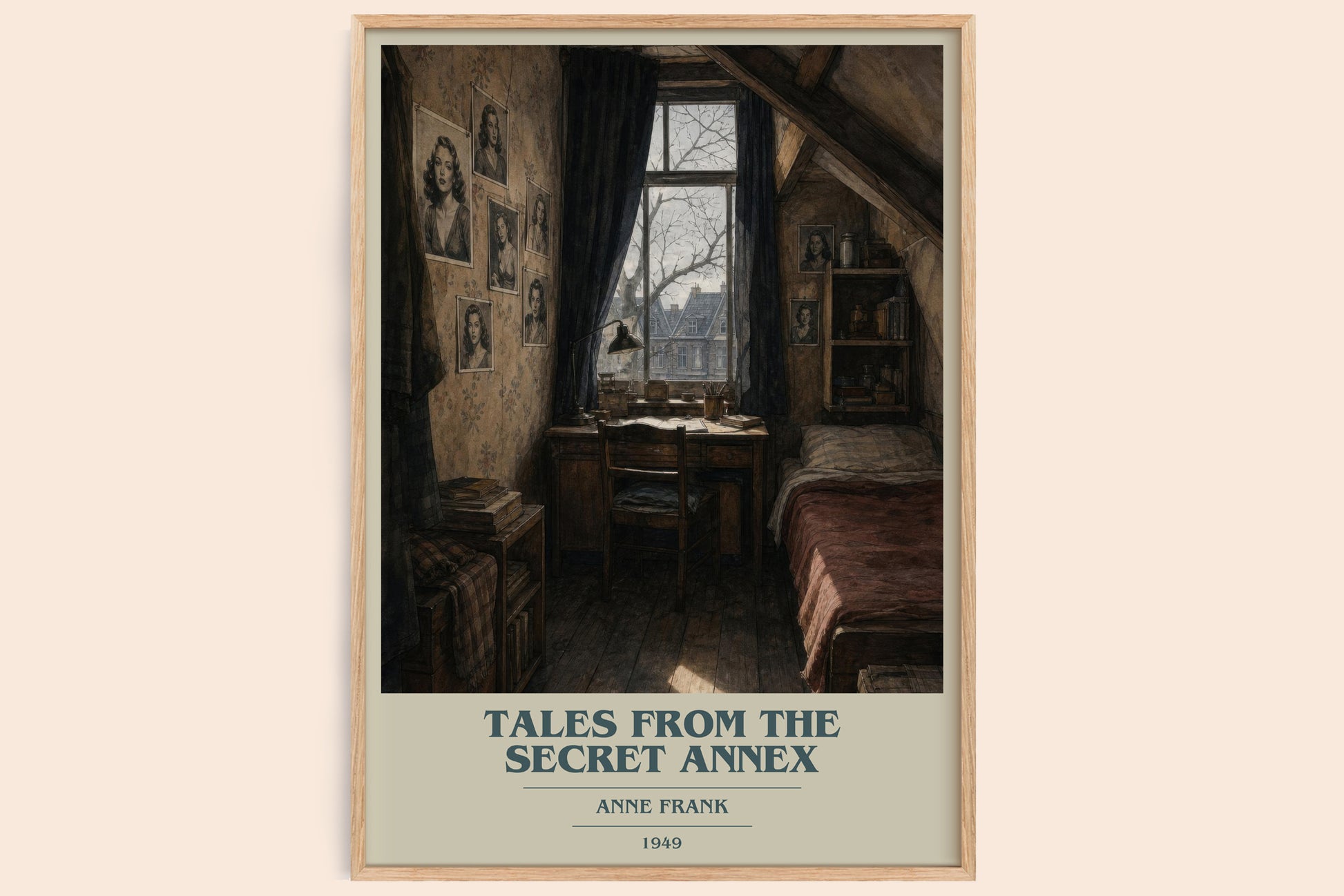 Tales From The Secret Annex book cover book poster by Anne Frank – framed literary art print