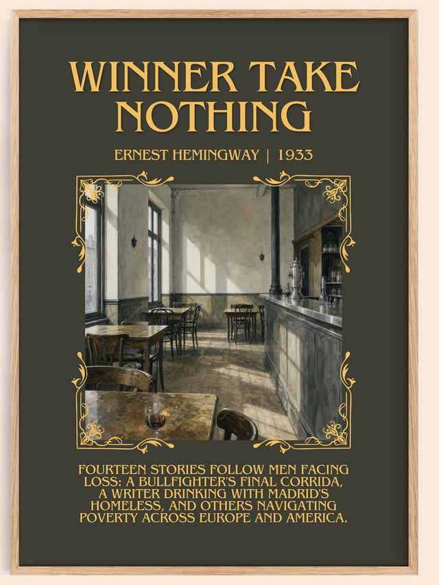 Winner Take Nothing Minimalist Book Poster by Ernest Hemingway