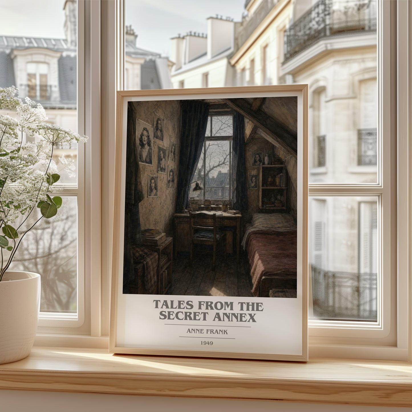 Tales From The Secret Annex book cover poster colour and style options – Anne Frank book art
