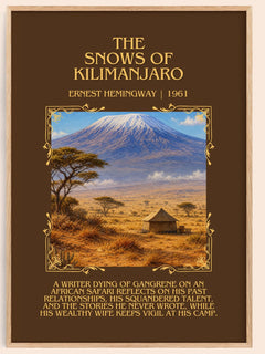The Snows Of Kilimanjaro Minimalist Book Poster by Ernest Hemingway – image 1