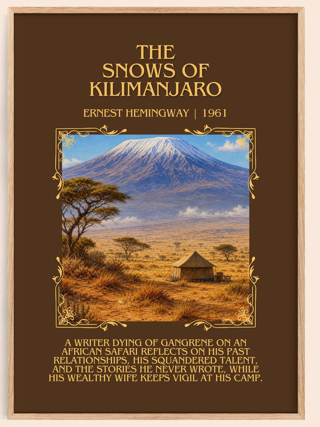 The Snows Of Kilimanjaro Minimalist Book Poster by Ernest Hemingway