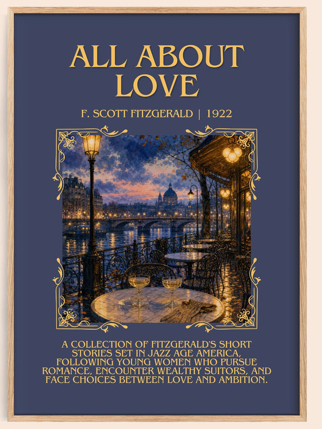 All About Love Minimalist Book Poster by F. Scott Fitzgerald