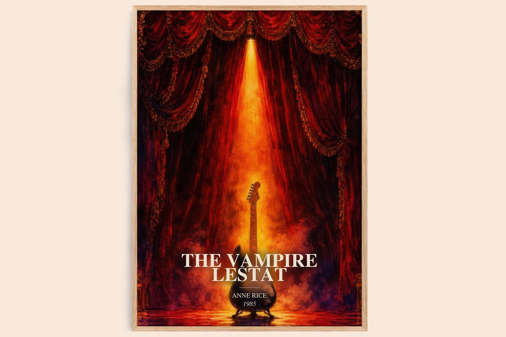 The Vampire Lestat watercolour book poster by Anne Rice – framed literary art print