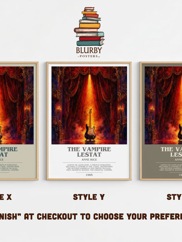 The Vampire Lestat bookish print in frame leaning in hallway – horror wall art