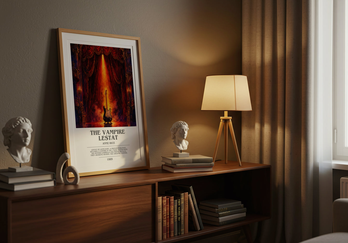 The Vampire Lestat bookish book poster framed on wall – horror wall art