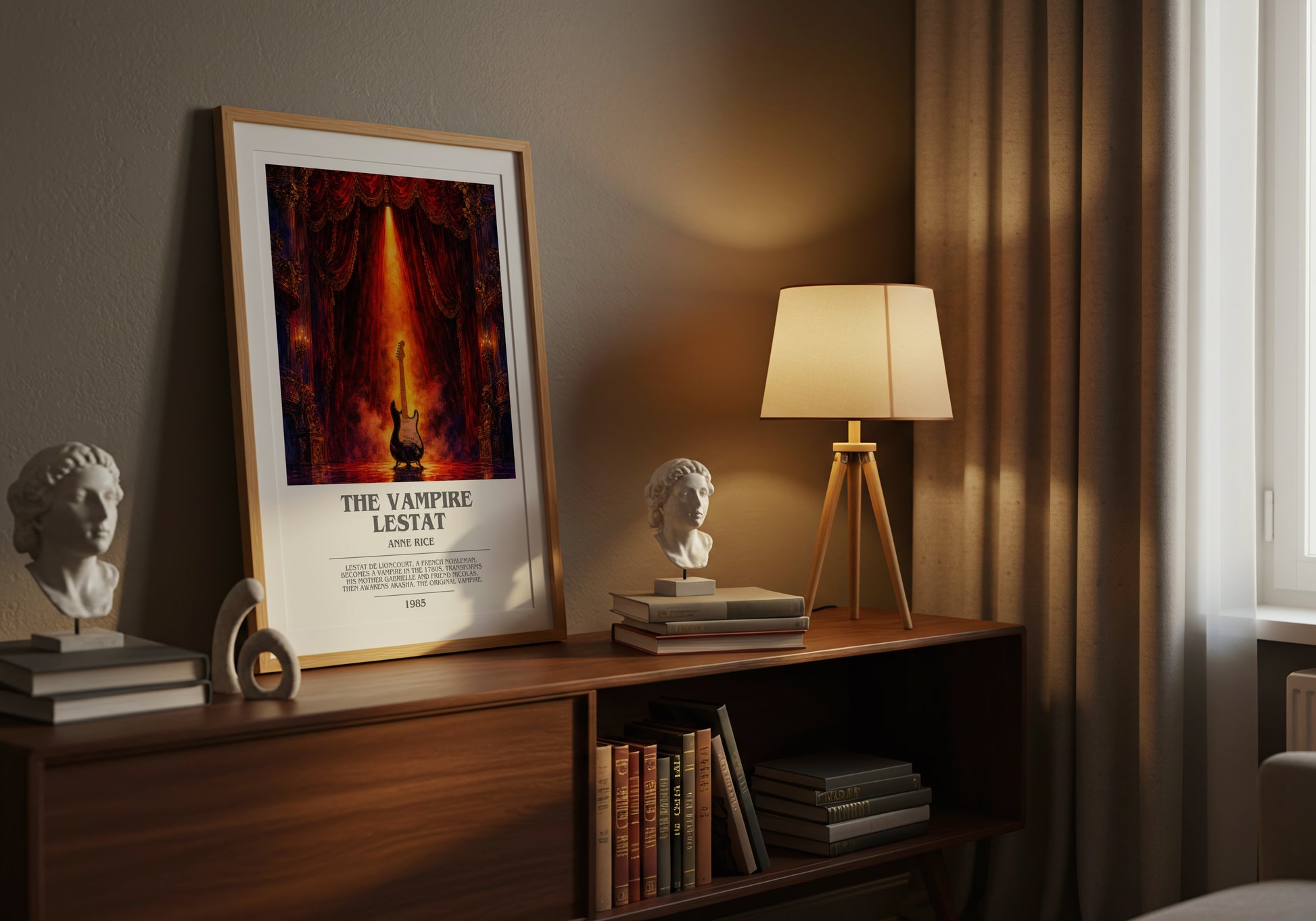The Vampire Lestat bookish book poster framed on wall – horror wall art