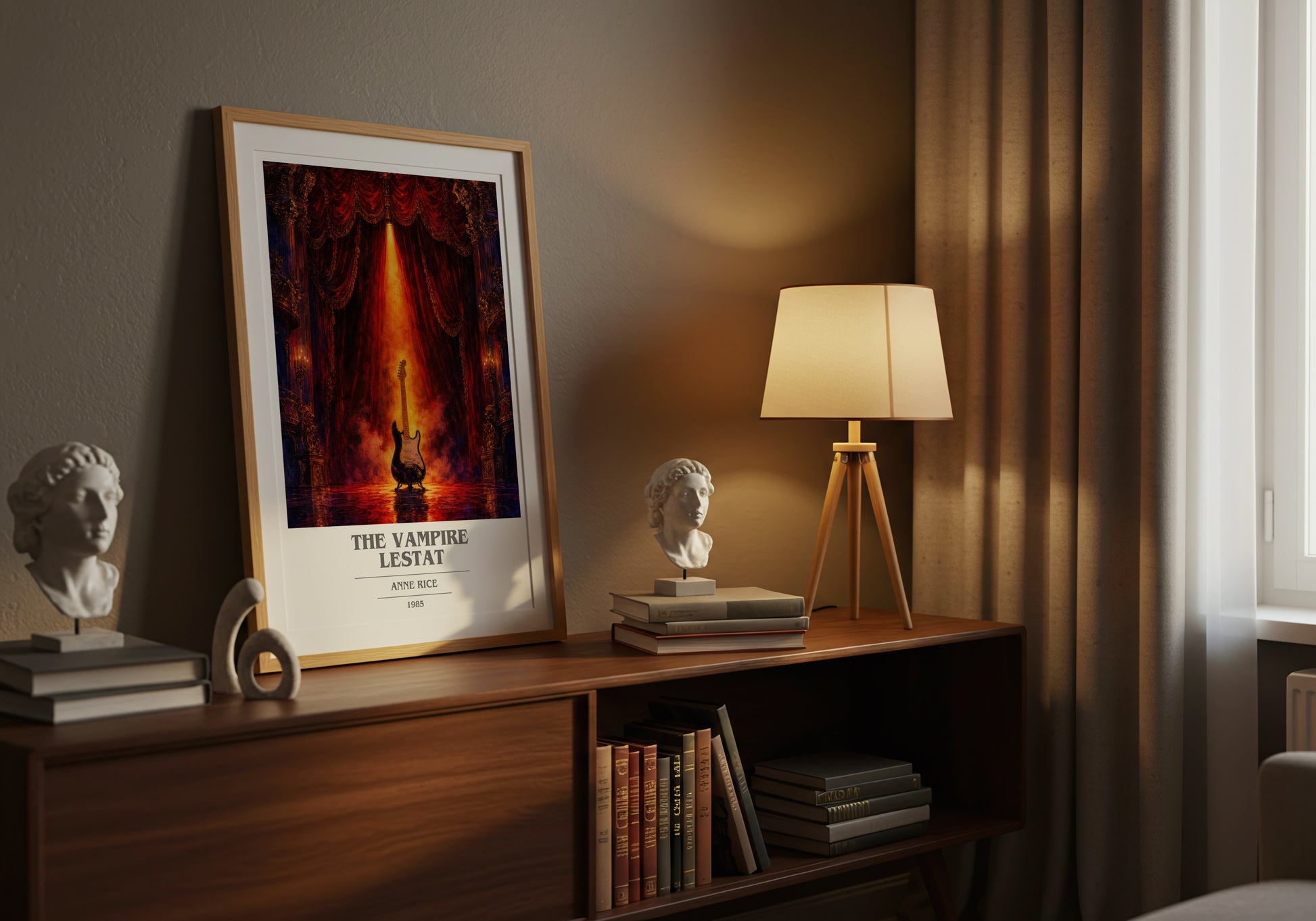 The Vampire Lestat book cover book poster framed on wall – horror wall art