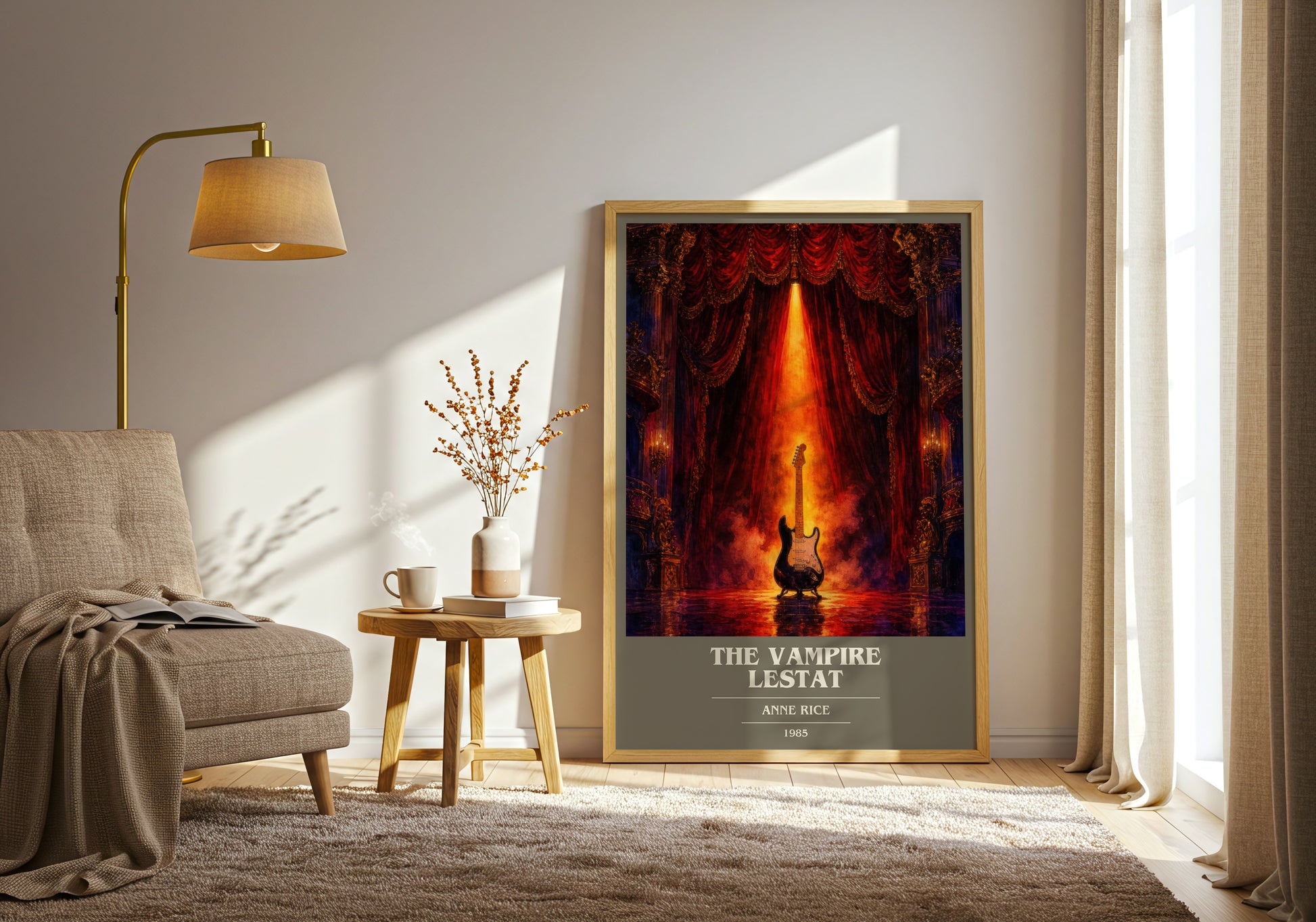 The Vampire Lestat book cover print on bookshelf – Anne Rice fan gift