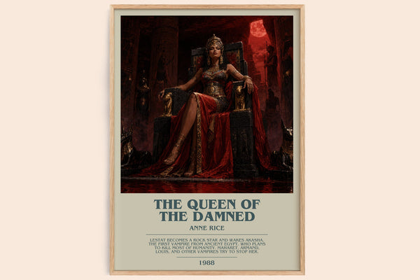The Queen Of The Damned bookish book poster by Anne Rice – framed literary art print