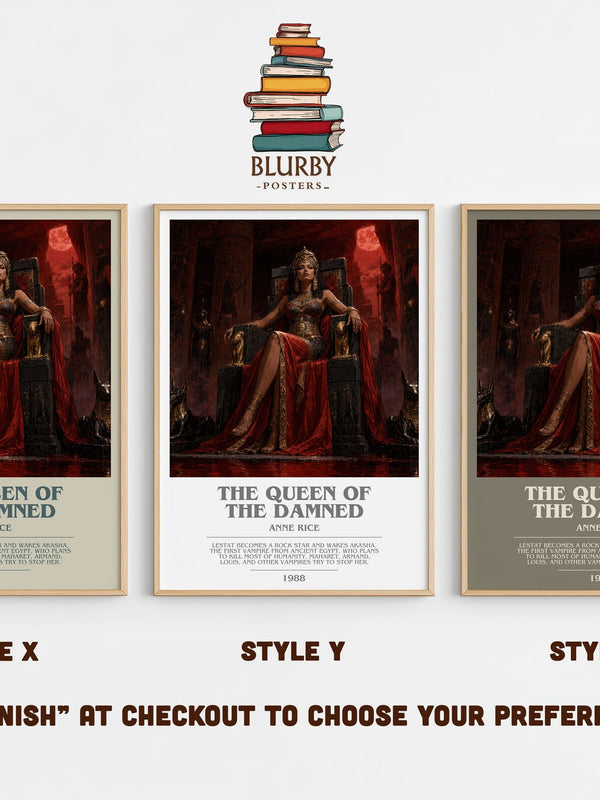 The Queen Of The Damned bookish print in frame leaning in hallway – horror wall art