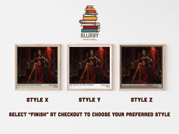 The Queen Of The Damned literary print in frame leaning in hallway – horror wall art