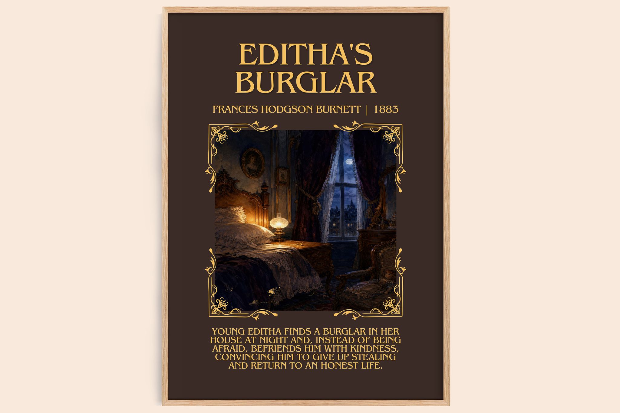 Editha's Burglar Minimalist Book Poster by Frances Hodgson Burnett