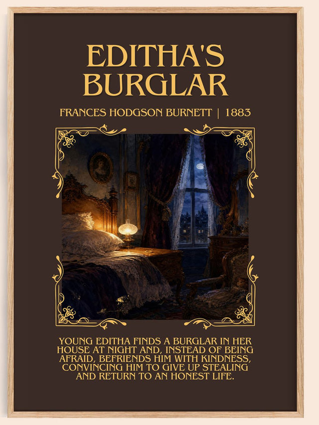 Editha'S Burglar Minimalist Book Poster by Frances Hodgson Burnett