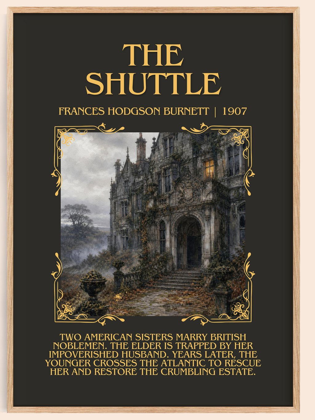 The Shuttle Minimalist Book Poster by Frances Hodgson Burnett – book poster