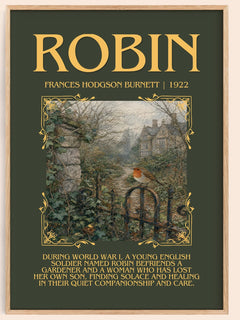 Robin Minimalist Book Poster by Frances Hodgson Burnett – image 1