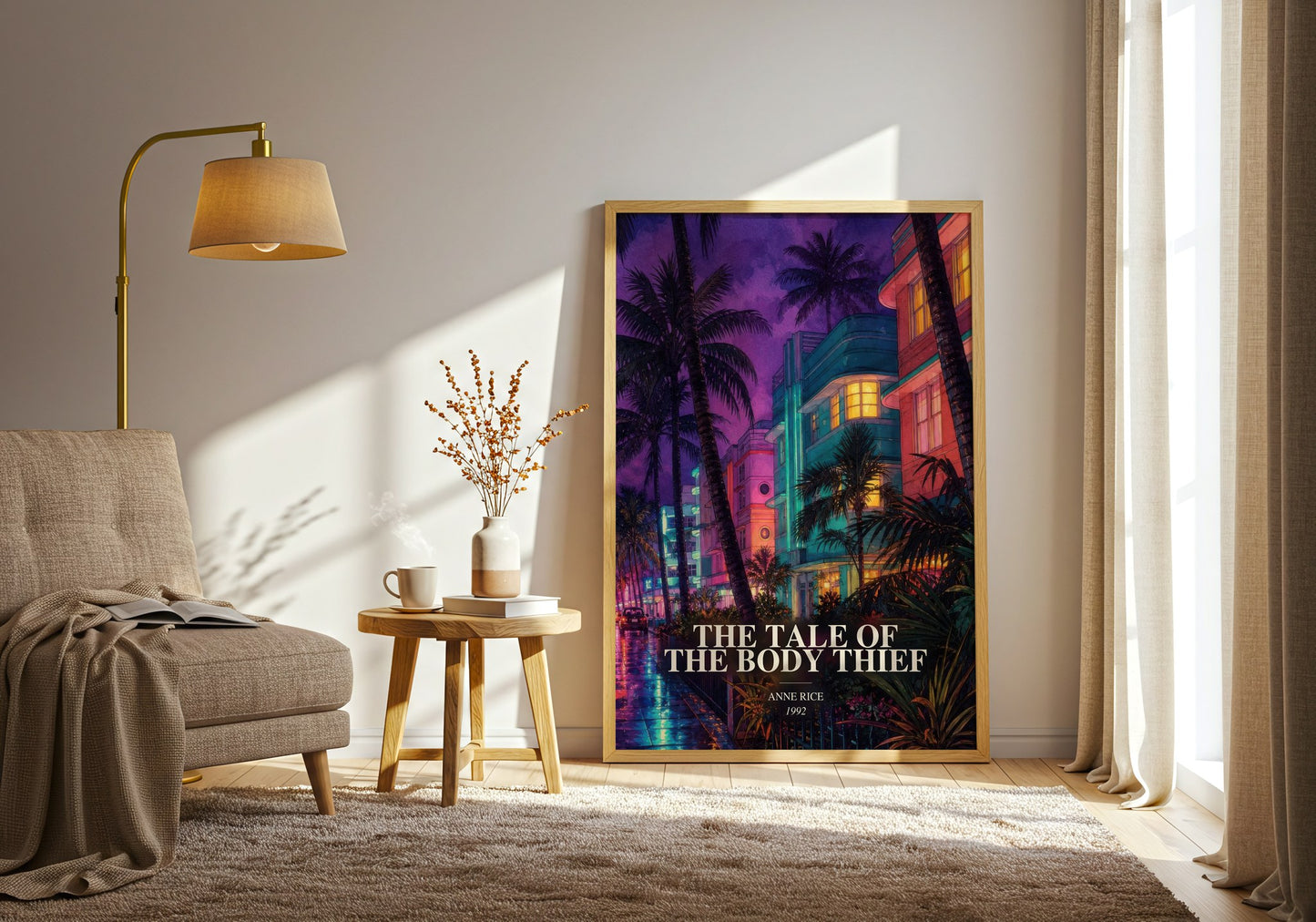 The Tale Of The Body Thief watercolour print in frame leaning in hallway – horror wall art