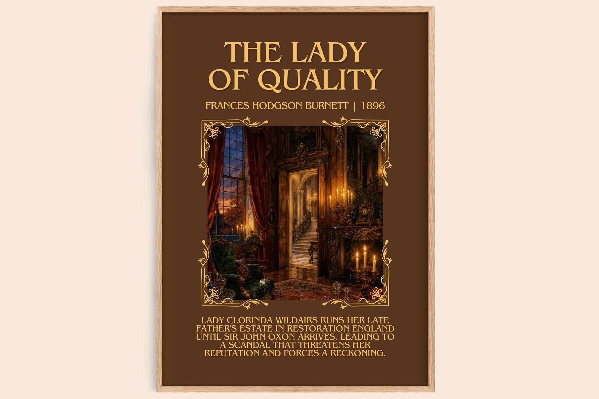 The Lady Of Quality Minimalist Book Poster by Frances Hodgson Burnett