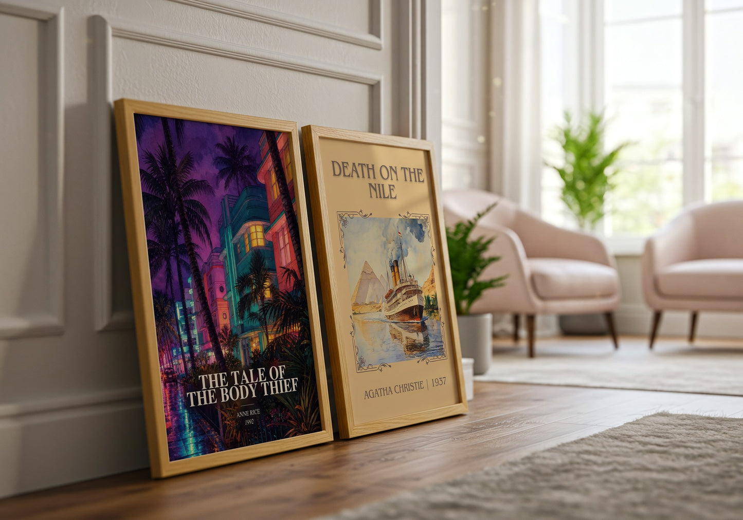 The Tale Of The Body Thief watercolour print framed by window – literary home decor