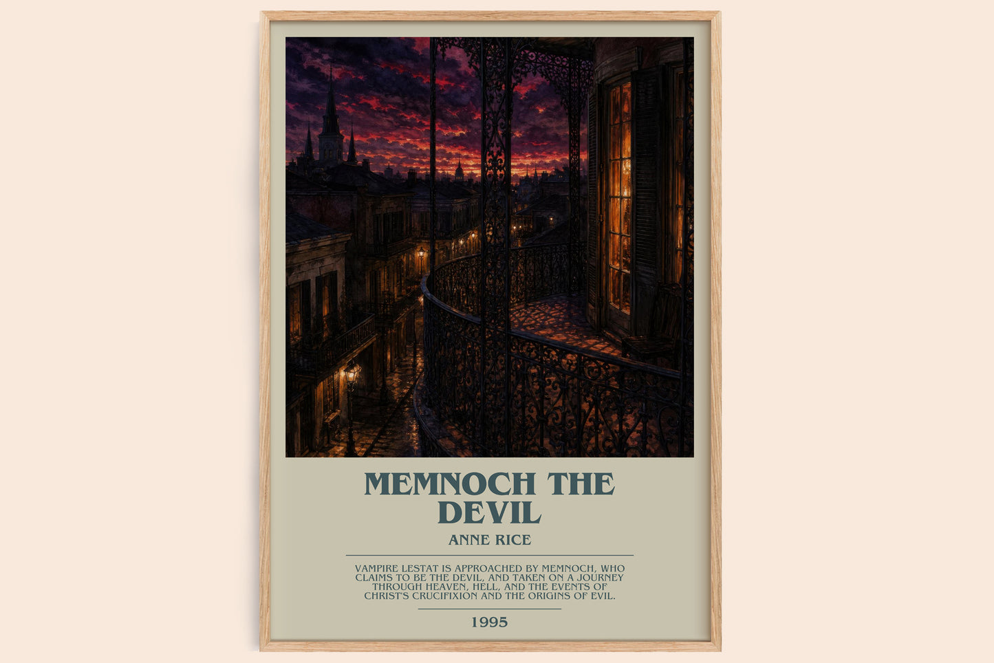 Memnoch The Devil bookish book poster by Anne Rice – framed literary art print