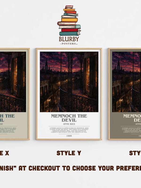 Memnoch The Devil bookish print in frame leaning in hallway – horror wall art