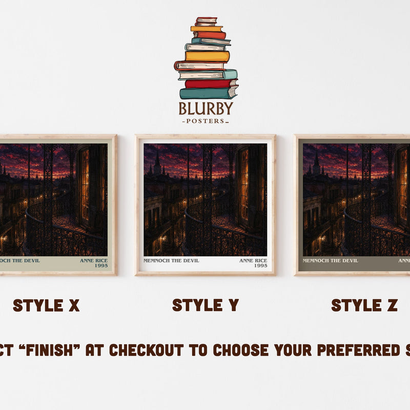Memnoch The Devil literary print in frame leaning in hallway – horror wall art