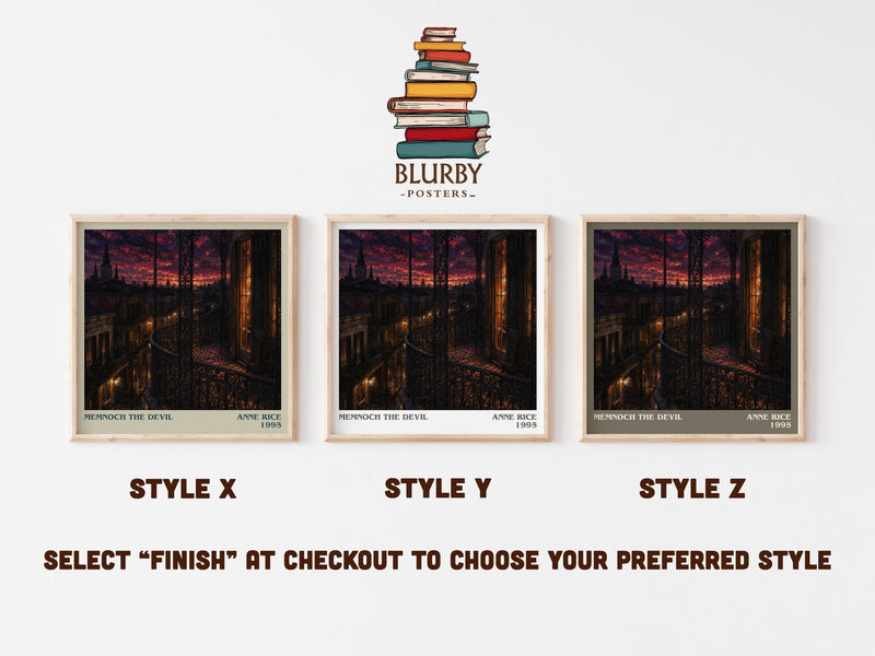Memnoch The Devil literary print in frame leaning in hallway – horror wall art