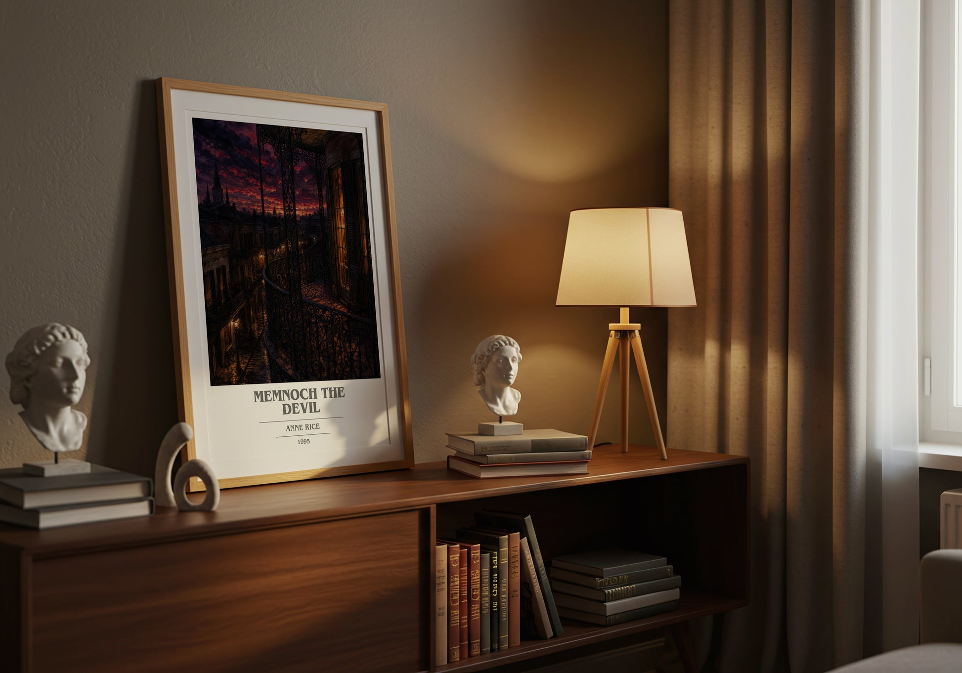 Memnoch The Devil book cover book poster framed on wall – horror wall art