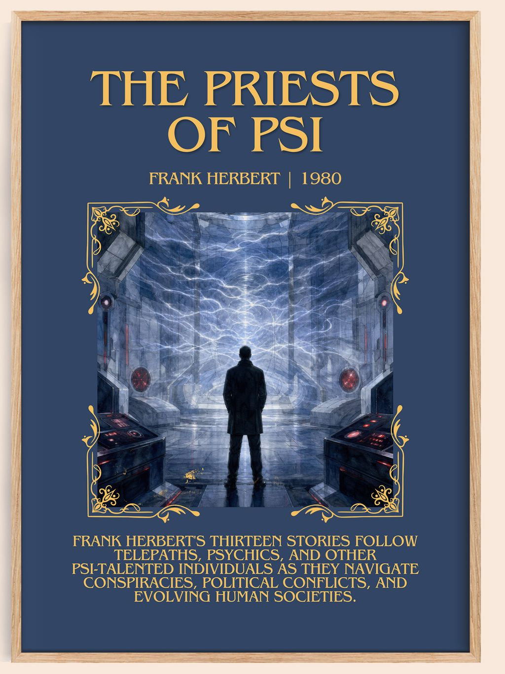The Priests Of Psi Minimalist Book Poster by Frank Herbert – book poster