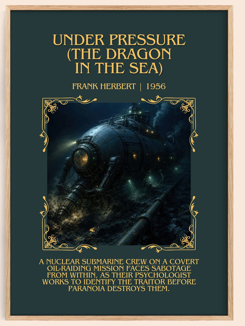 Under Pressure (The Dragon In The Sea) Minimalist Book Poster by Frank Herbert – book poster