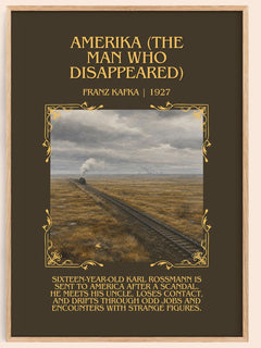 Amerika (The Man Who Disappeared) Minimalist Book Poster by F. Kafka – image 1