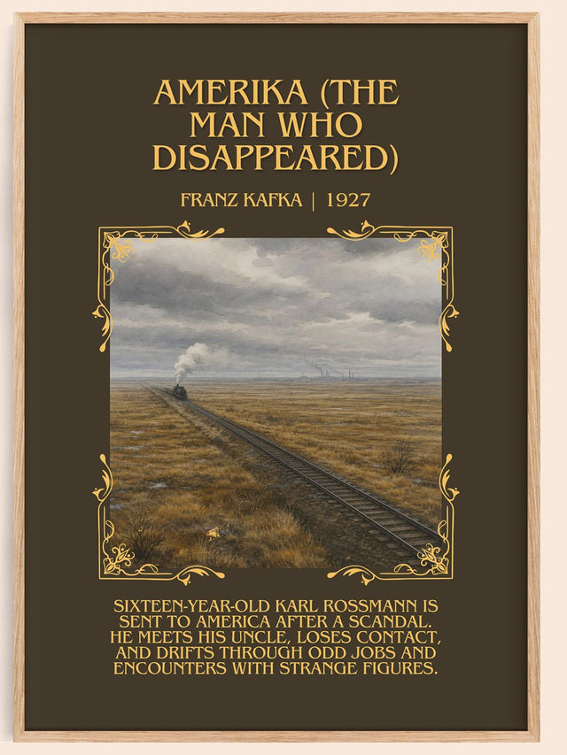 Amerika (The Man Who Disappeared) Minimalist Book Poster by F. Kafka