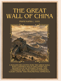 The Great Wall Of China Minimalist Book Poster by Franz Kafka – image 1