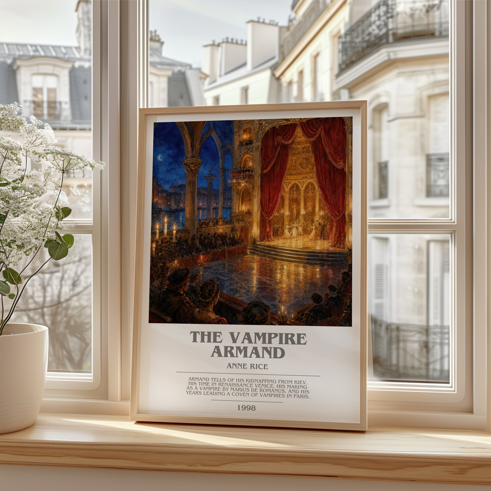 The Vampire Armand bookish poster colour and style options – Anne Rice book art