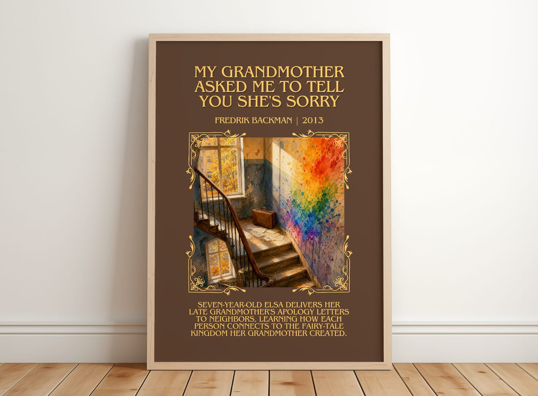 My Grandmother Asked Me To Tell You She'S Sorry Minimalist Book – framed print leaning on a wooden floor