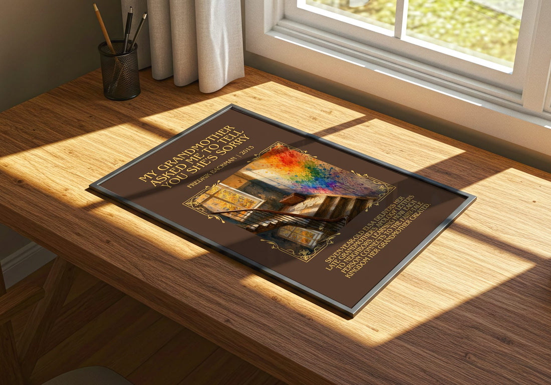 My Grandmother Asked Me To Tell You She'S Sorry Minimalist Book – print on a sunlit desk
