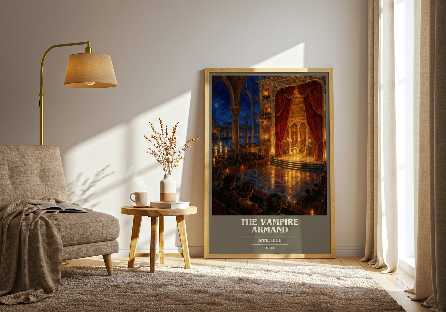 The Vampire Armand book cover print on bookshelf – Anne Rice fan gift