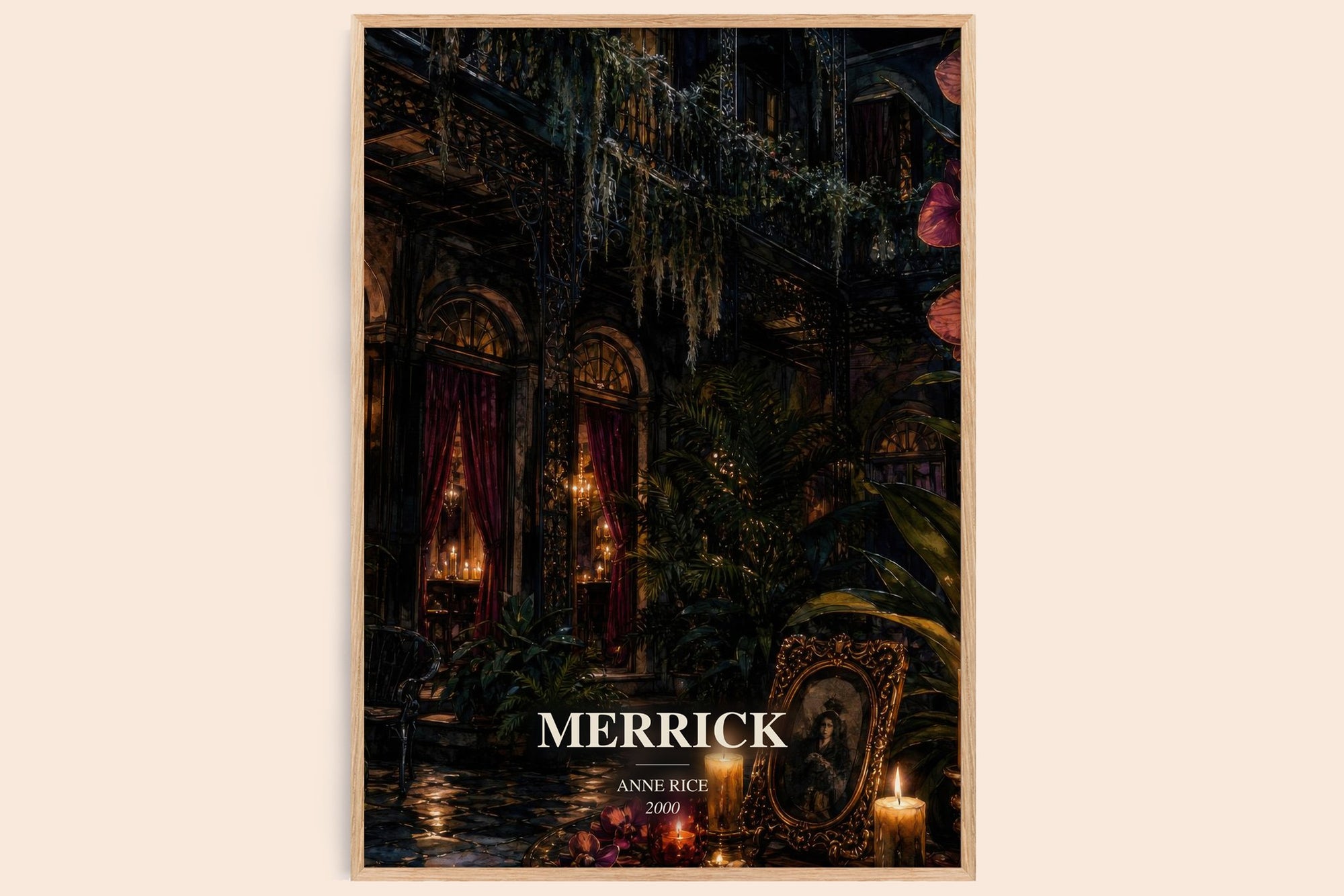 Merrick watercolour book poster by Anne Rice – framed literary art print