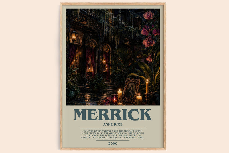 Merrick bookish book poster by Anne Rice – framed literary art print