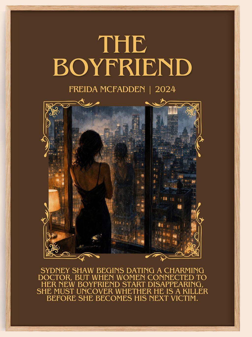 The Boyfriend Minimalist Book Poster by Freida Mcfadden – book poster