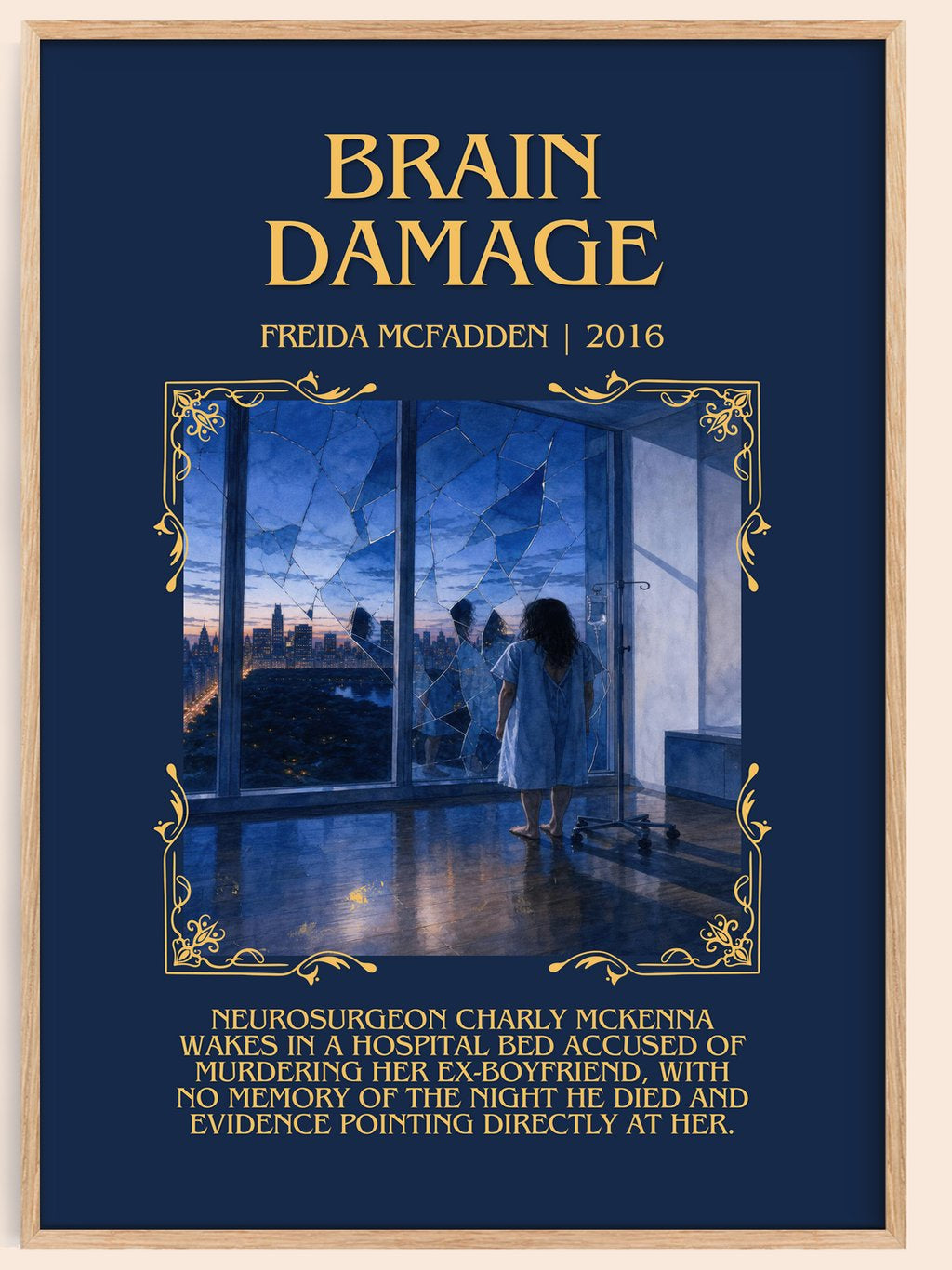 Brain Damage Minimalist Book Poster by Freida Mcfadden – book poster