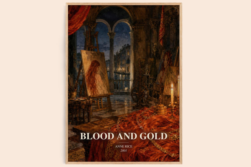 Blood And Gold watercolour book poster by Anne Rice – framed literary art print